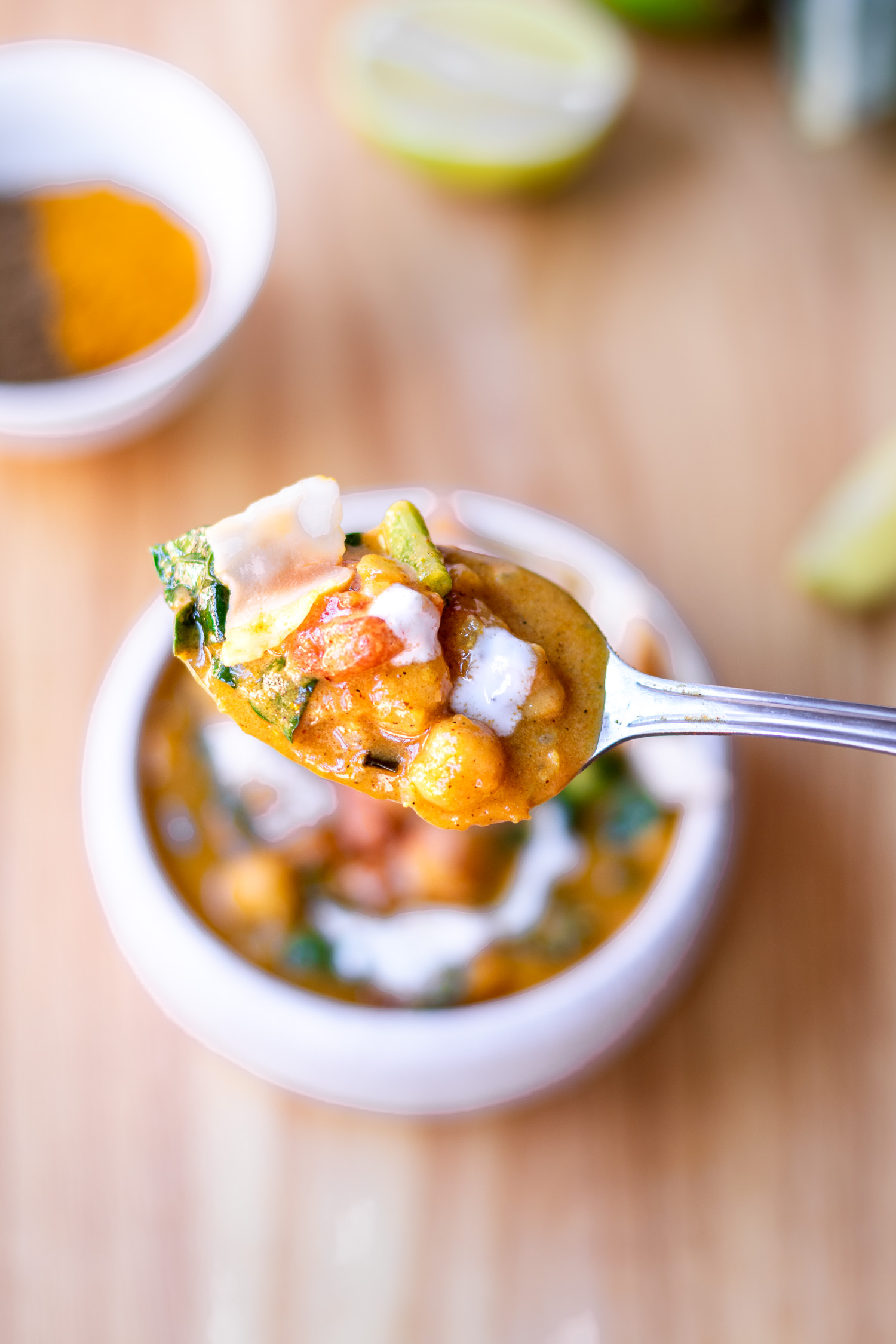 This creamy vegan coconut chickpea curry blew my mind the very first time I...